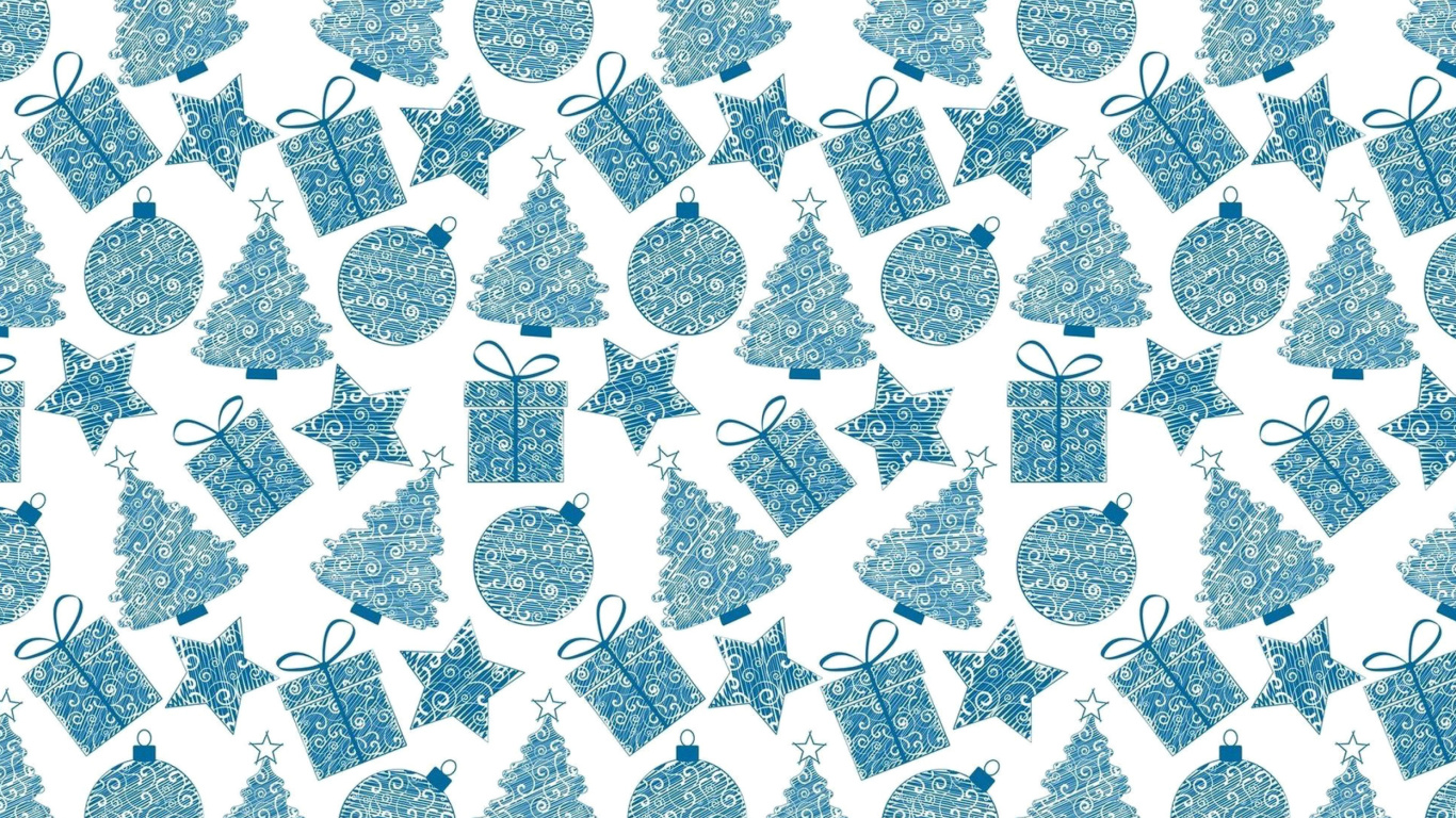 Sfondi Christmas Blue Texture 1366x768