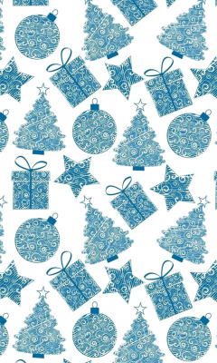 Das Christmas Blue Texture Wallpaper 240x400