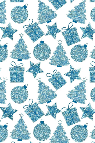 Sfondi Christmas Blue Texture 320x480