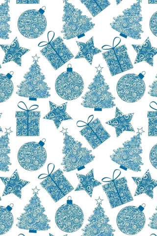 Обои Christmas Blue Texture 320x480