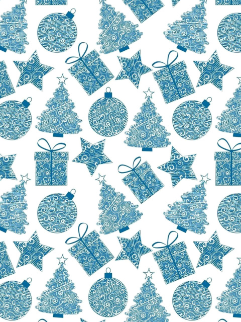 Sfondi Christmas Blue Texture 480x640