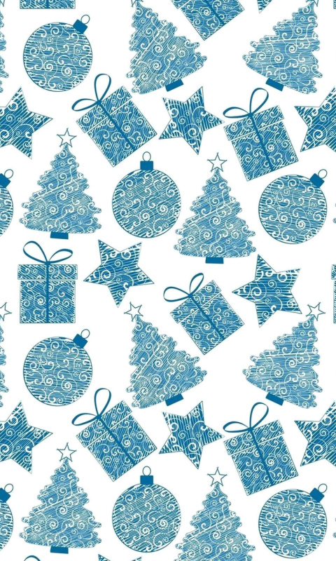 Обои Christmas Blue Texture 480x800