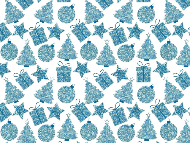 Das Christmas Blue Texture Wallpaper 640x480