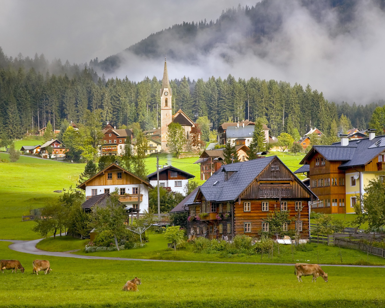 Gosau Village - Austria wallpaper 1280x1024