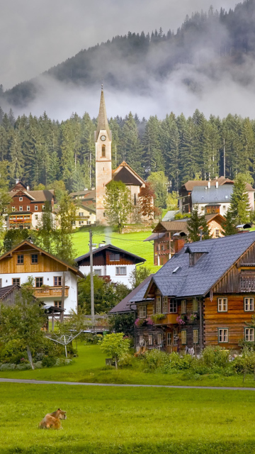 Обои Gosau Village - Austria 360x640