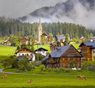 Gosau Village - Austria sfondi gratuiti per 1024x1024
