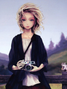 Girl With Photo Camera wallpaper 132x176