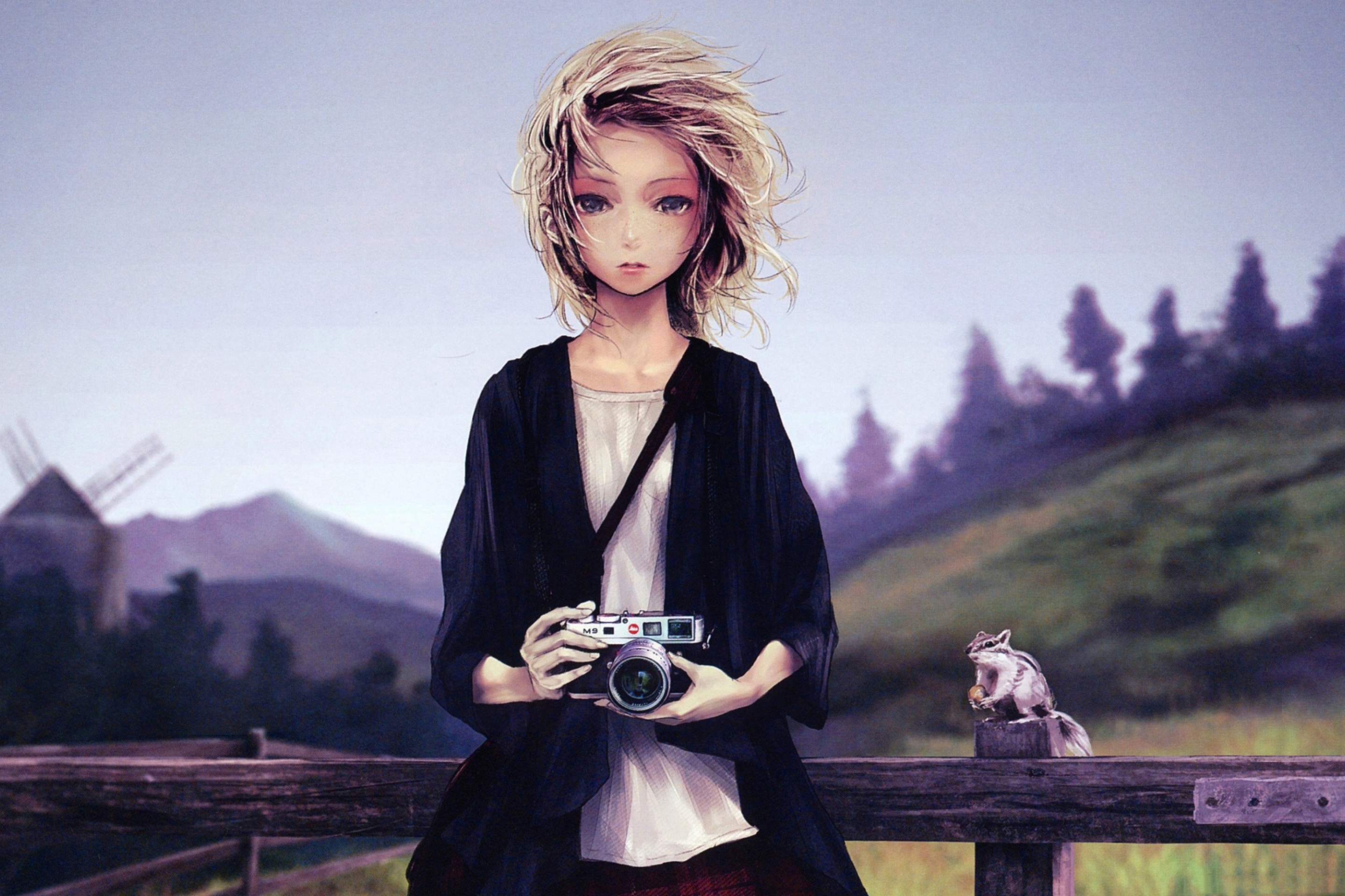 Das Girl With Photo Camera Wallpaper 2880x1920
