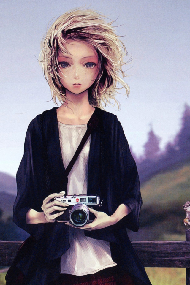 Girl With Photo Camera screenshot #1 640x960