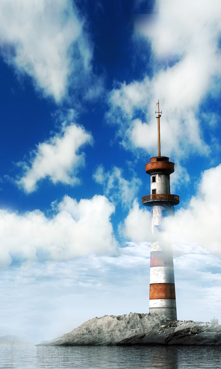 Lighthouse on West Coast wallpaper 768x1280