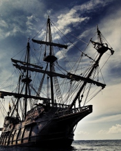 Das Black Pearl Pirates Of The Caribbean Wallpaper 176x220