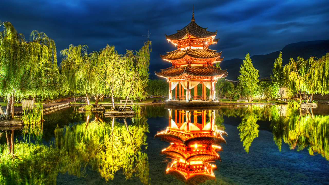 Das Chinese Pagoda HD Wallpaper 1280x720