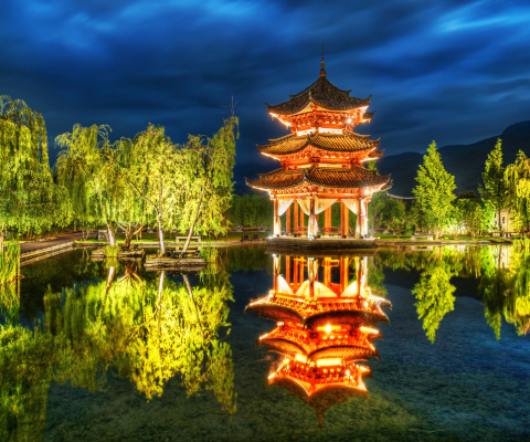 Das Chinese Pagoda HD Wallpaper 480x400