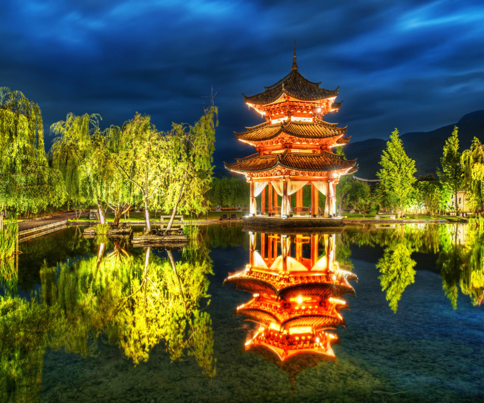 Das Chinese Pagoda HD Wallpaper 960x800