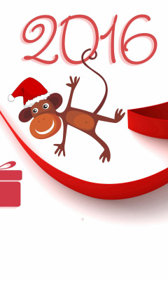 Обои New Year 2016 of Monkey Zodiac 240x400