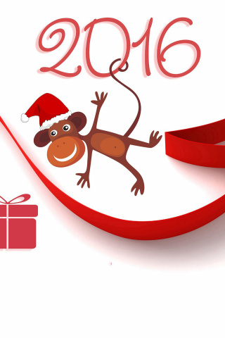 Обои New Year 2016 of Monkey Zodiac 320x480