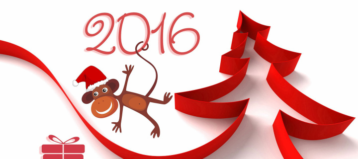 Das New Year 2016 of Monkey Zodiac Wallpaper 720x320
