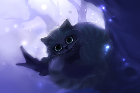 Screenshot №1 pro téma Cheshire Cat Smile 480x320