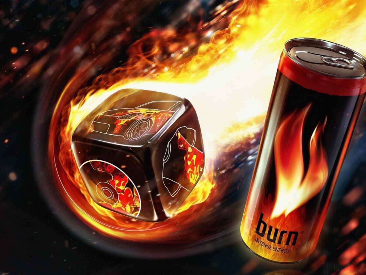 Fondo de pantalla Burn energy drink 1280x960