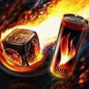 Fondo de pantalla Burn energy drink 128x128