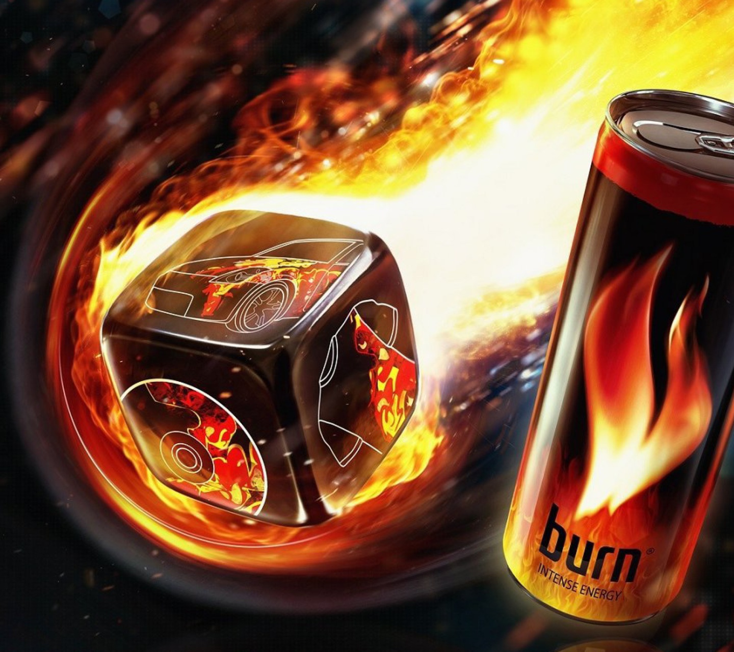 Burn energy drink wallpaper 1440x1280