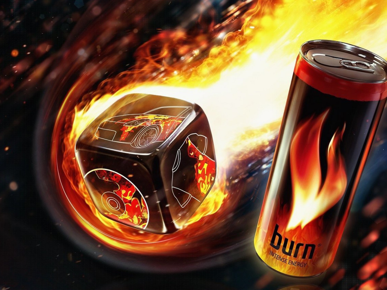 Fondo de pantalla Burn energy drink 1600x1200
