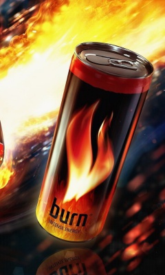 Fondo de pantalla Burn energy drink 240x400
