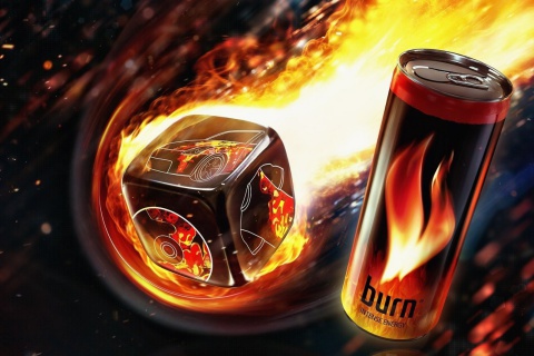 Das Burn energy drink Wallpaper 480x320