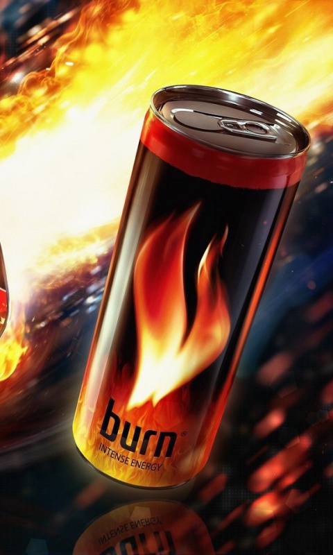 Das Burn energy drink Wallpaper 480x800