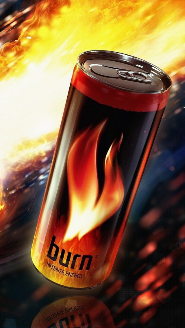 Fondo de pantalla Burn energy drink 640x1136