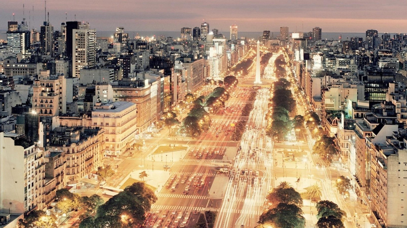 Fondo de pantalla Buenos Aires At Night 1366x768