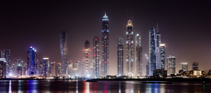 UAE Dubai Photo with Tourist Attractions wallpaper 720x320
