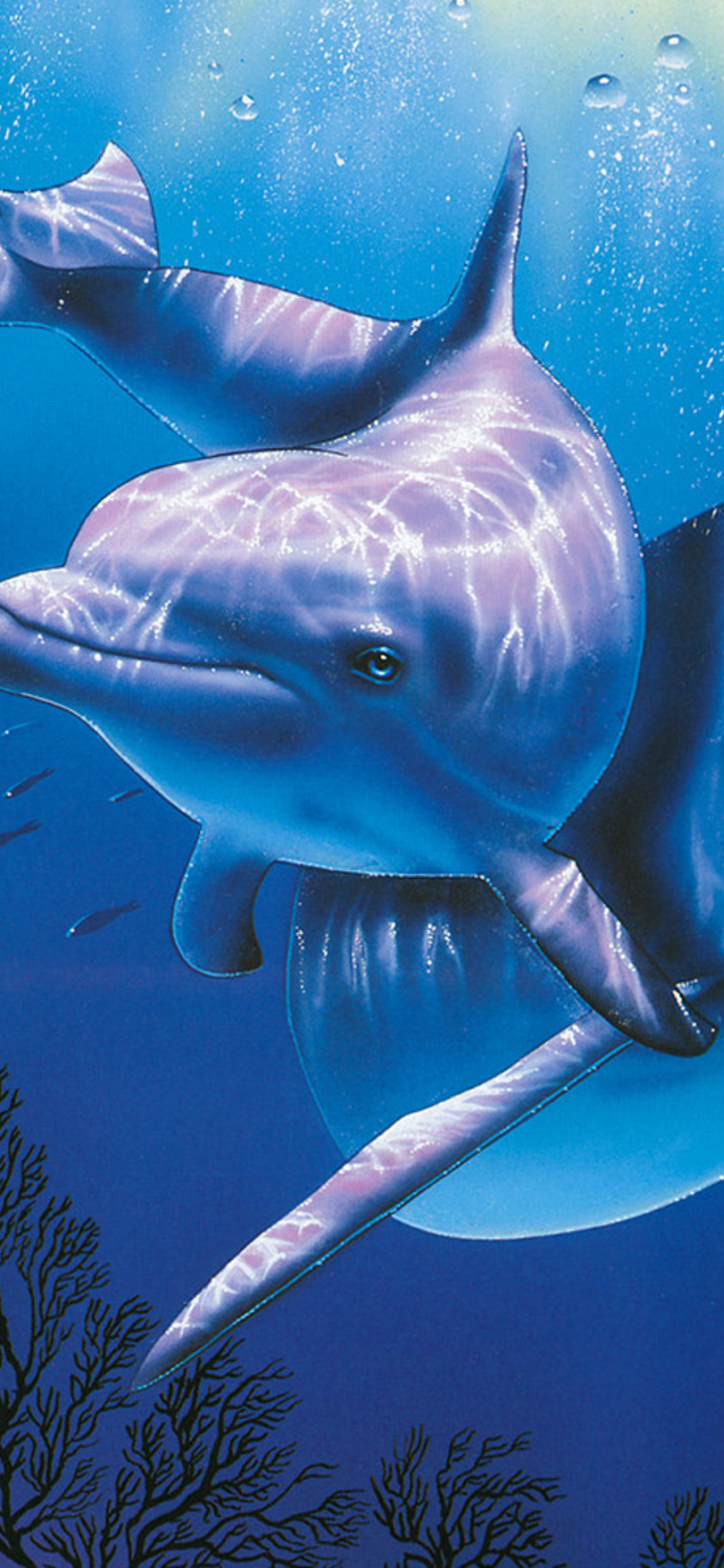 Fondo de pantalla Blue Dolphins 1170x2532