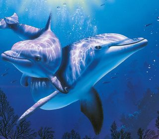 Blue Dolphins - Obrázkek zdarma pro iPad mini