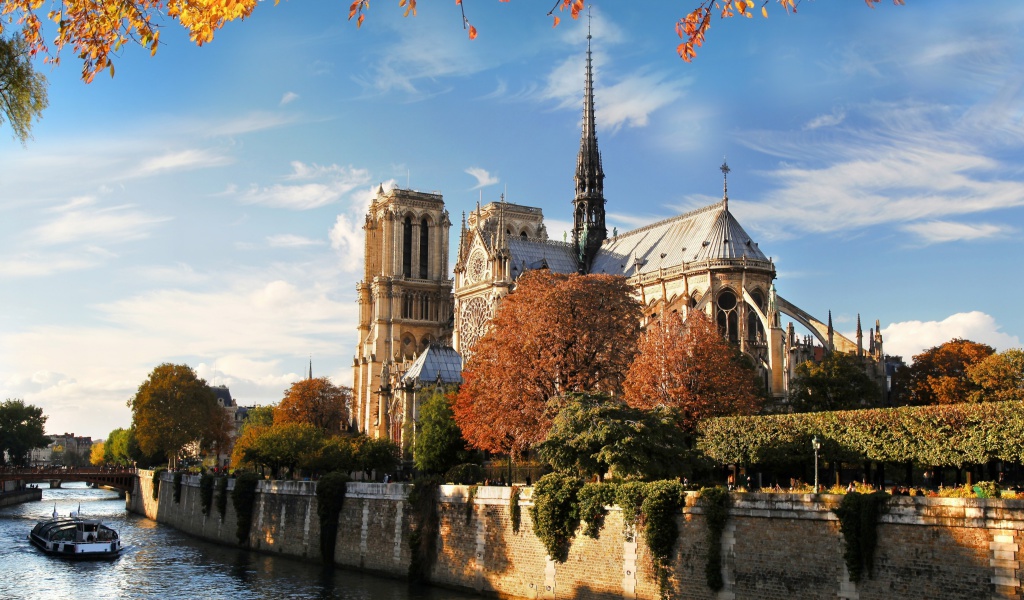 Обои Notre Dame de Paris 1024x600