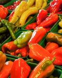 Colorful Peppers wallpaper 128x160