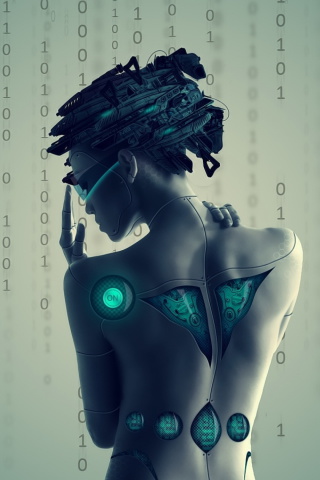 Das Cyborg Girl Wallpaper 320x480