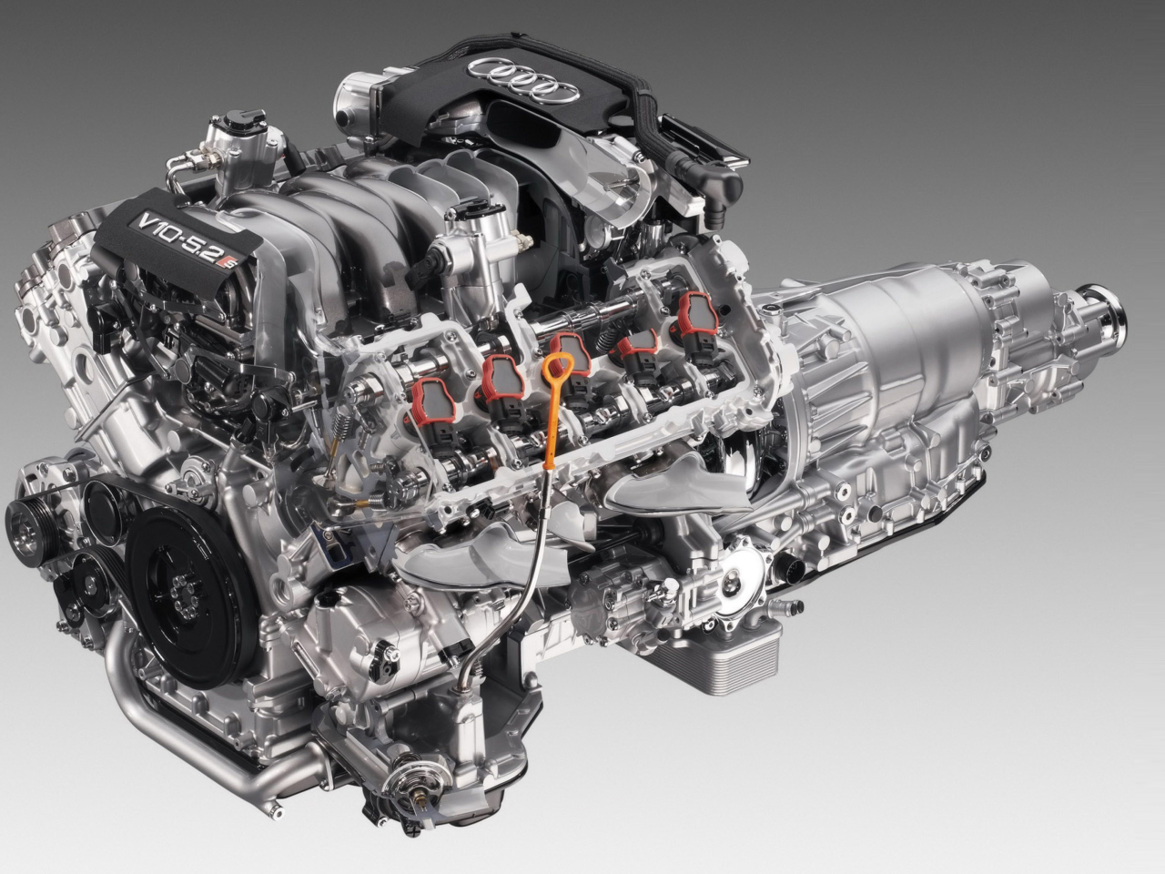 Fondo de pantalla Audi S8 Engine V10 1280x960