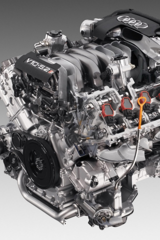 Fondo de pantalla Audi S8 Engine V10 320x480