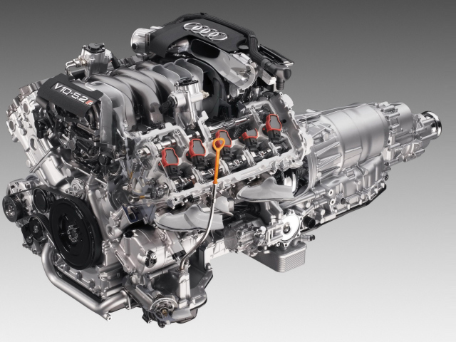 Sfondi Audi S8 Engine V10 640x480
