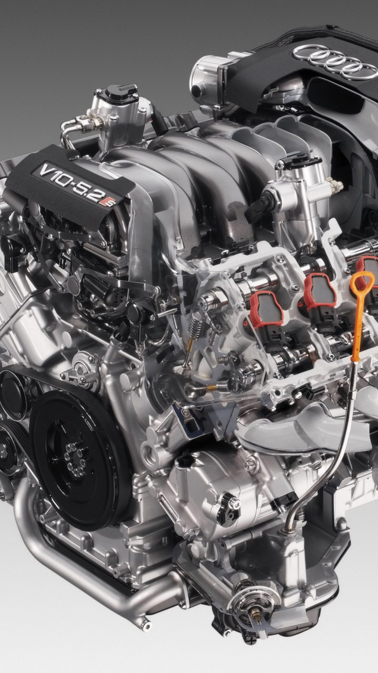 Fondo de pantalla Audi S8 Engine V10 750x1334