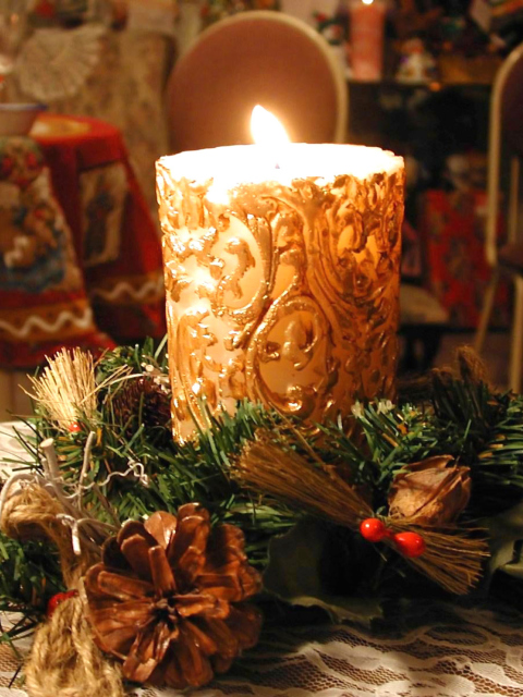 Sfondi New Year Candle 480x640