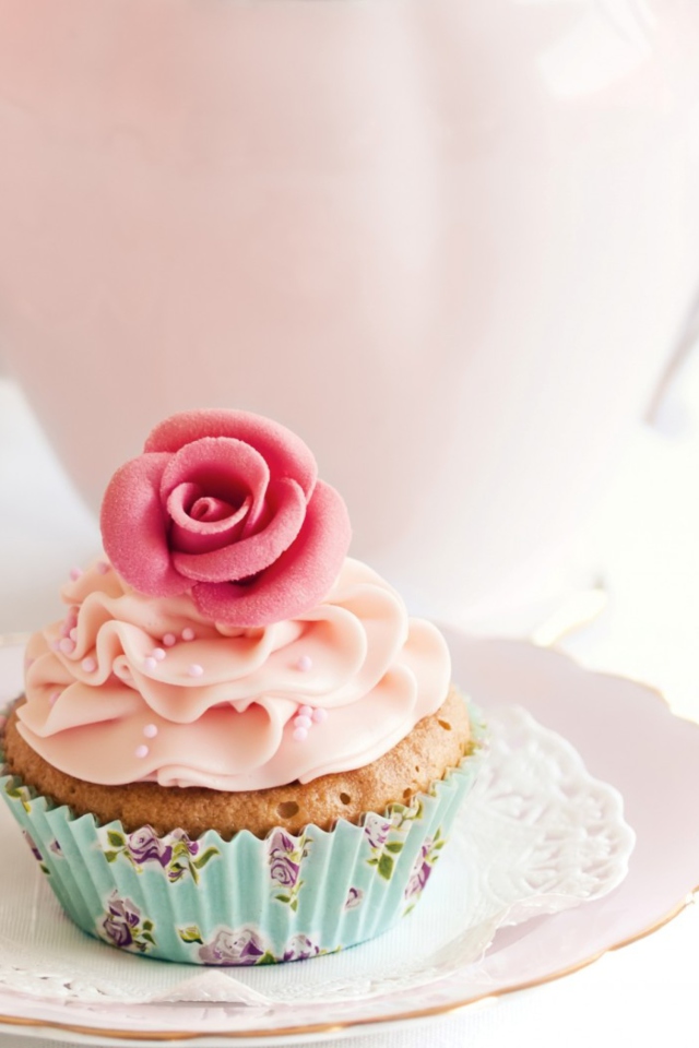 Sfondi Vintage Style Cupcake 640x960