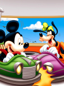 Das Mickey Mouse in Amusement Park Wallpaper 132x176