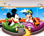 Das Mickey Mouse in Amusement Park Wallpaper 176x144