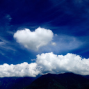 Sfondi Heart In Blue Sky 128x128
