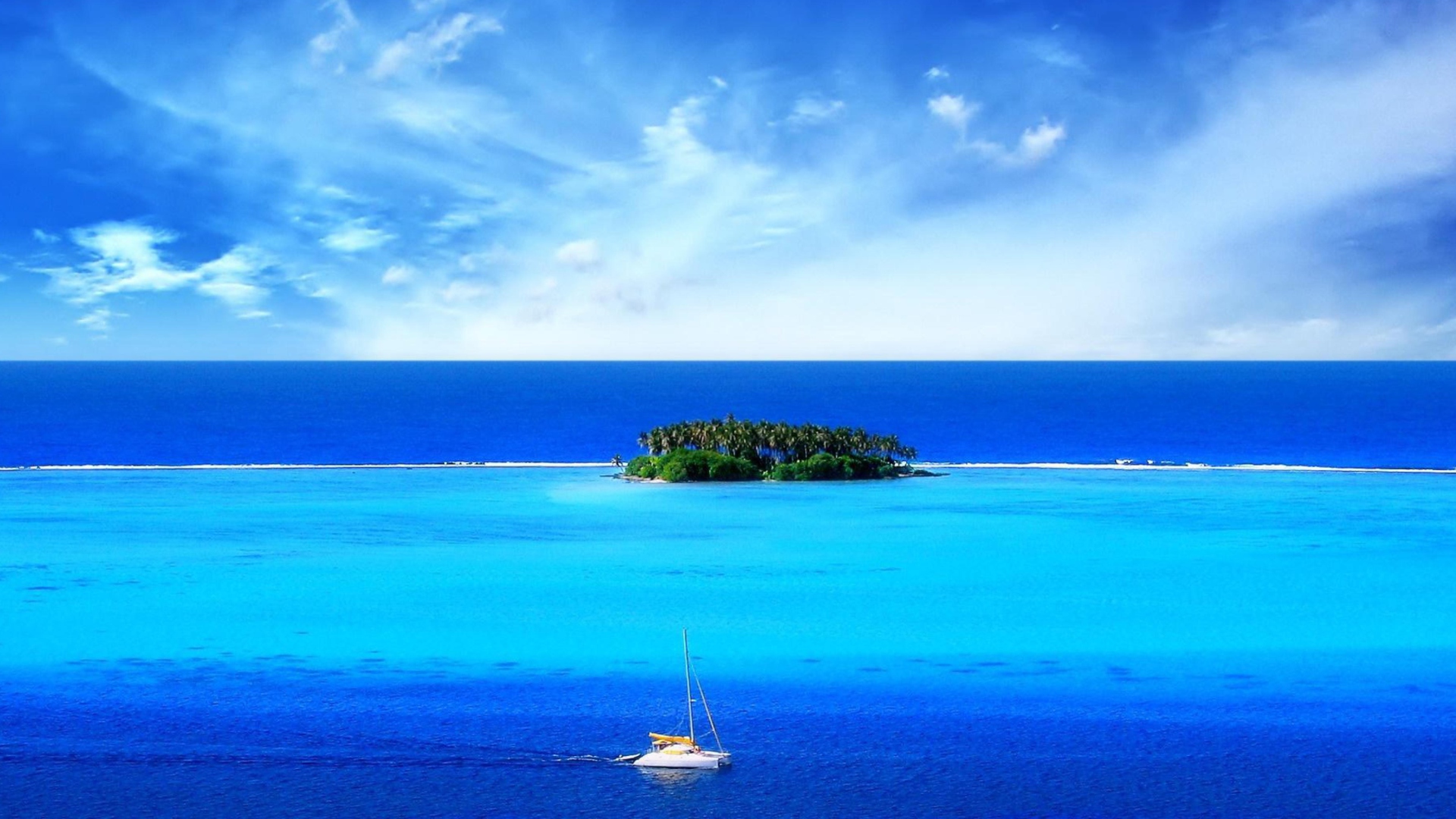 Sfondi Big Blue Sea Under Big Blue Sky 1920x1080