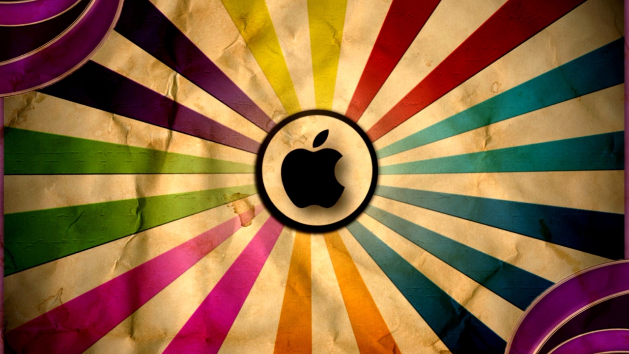 Обои Colorful Apple 1280x720