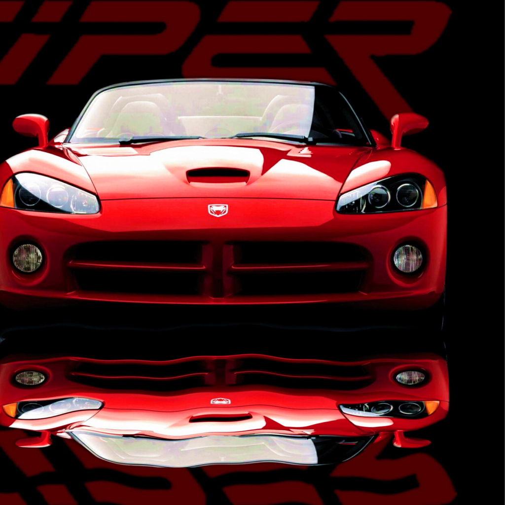 Das Red Dodge Viper Wallpaper 1024x1024