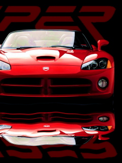 Обои Red Dodge Viper 240x320